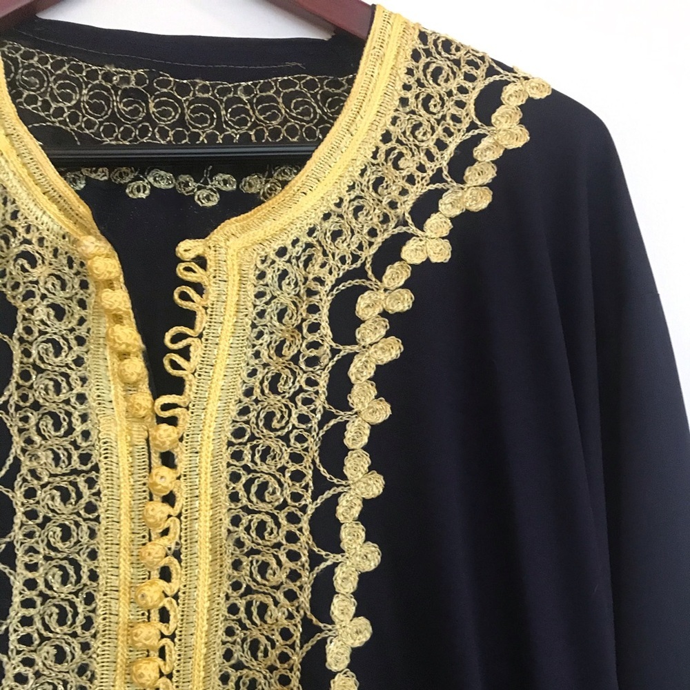 Moroccan Navy x Gold Caftan - Purchased in Morocco - Tunic - Long - Picture 4 of 10